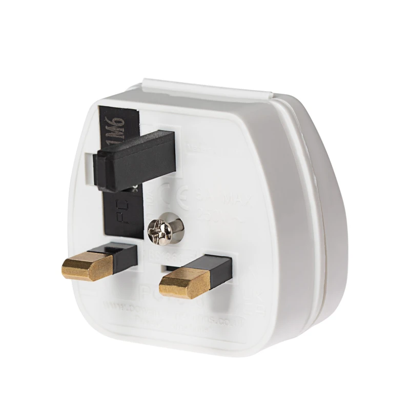 Image of Maplin Maplin Euro 2 Pin Plug to UK Mains Plug Converter with 5 Amp Fuse & Screw Cover (White) 017PAM