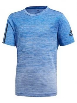 Image of adidas Youth Boys Training Gradient Tee - Blue, Size 7-8 Years