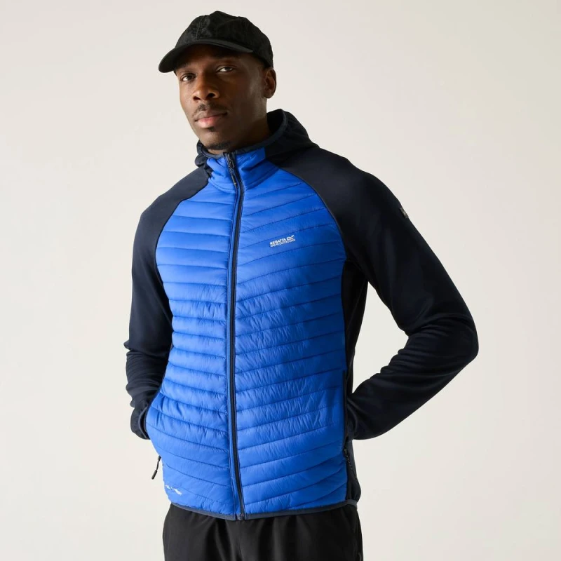 Image of Regatta Mens Andreson Hybrid Insulated Quilted Jacket in Mid Blue Size: 3XL Mid Blue Male 3XL