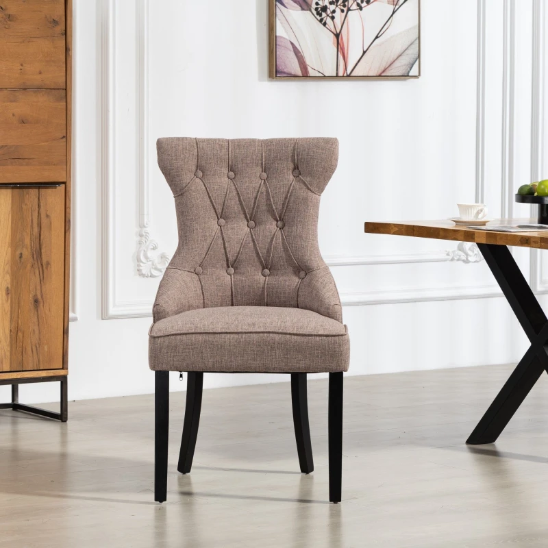 Image of Artemis Home Lurano Fabric Dining Chairs - Set of 2 in Dark Brown Size: 2 Pack Dark Brown Unisex 2 Pack