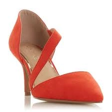 Image of Head Over Heels by Dune Red 'Camellia' Mid Stiletto Heel Court Shoes - 3