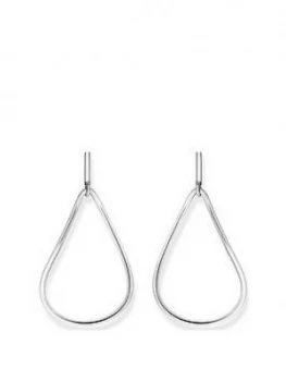 Image of Thomas Sabo Sterling Silver Heritage Drop Hoop Earrings, One Colour, Women