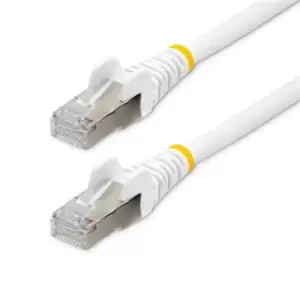 Image of StarTech.com 10m CAT6a Ethernet Cable - White - Low Smoke Zero Halogen (LSZH) - 10GbE 500MHz 100W PoE++ Snagless RJ-45 w/Strain Reliefs S/FTP Network