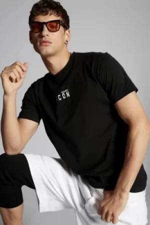 Image of DSQUARED2 Men Short sleeve t-shirt Black/White Size S 100% Cotton