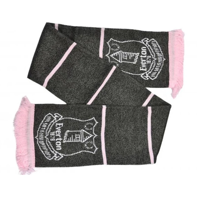 Image of Everton FC Mens Crest Scarf in Charcoal Charcoal Male One Size