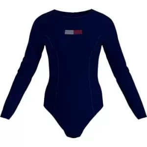 Image of Tommy Bodywear Long Sleeves One Piece - Blue