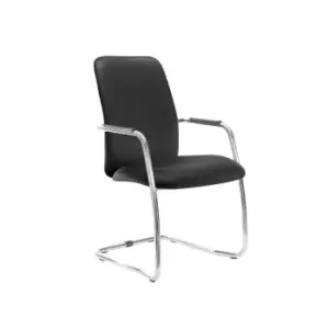 Image of Dams MTO Tuba Black Cantilever Frame Conference Chair with Half Upholstered Back