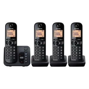 Image of Panasonic KX-TGC224EB Cordless Telephone With Answering Machine Quad Handset