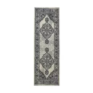 Image of Indoor Outdoor Medallion Runner - Navy - 67x200cm