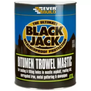 Image of EVERBUILD 2.5 Litre Black Bitumen Trowel Mastic Roof Sealing and Filling Repair compound 903