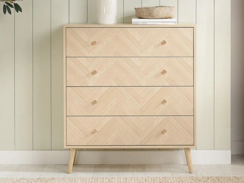 Image of Birlea Herringford Light Oak 4 Drawer Chest of Drawers