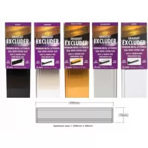 Image of Letterbox Cover Draught Excluder - Metal LetterBox no Flap - Gold