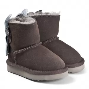 Image of Lelli Kelly Girls Winniepeg Bow Ankle Boot - Grey, Size 2.5 Older
