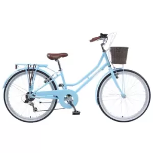 Image of Viking Belgravia Girls Traditional Heritage 24" Wheel 6 Speed Bike - Blue