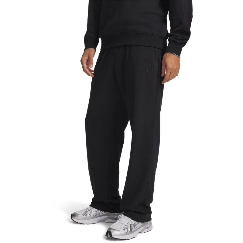 Image of Under Armour Mens Rival LW Pant Open Hem Fleece Joggers Black male S