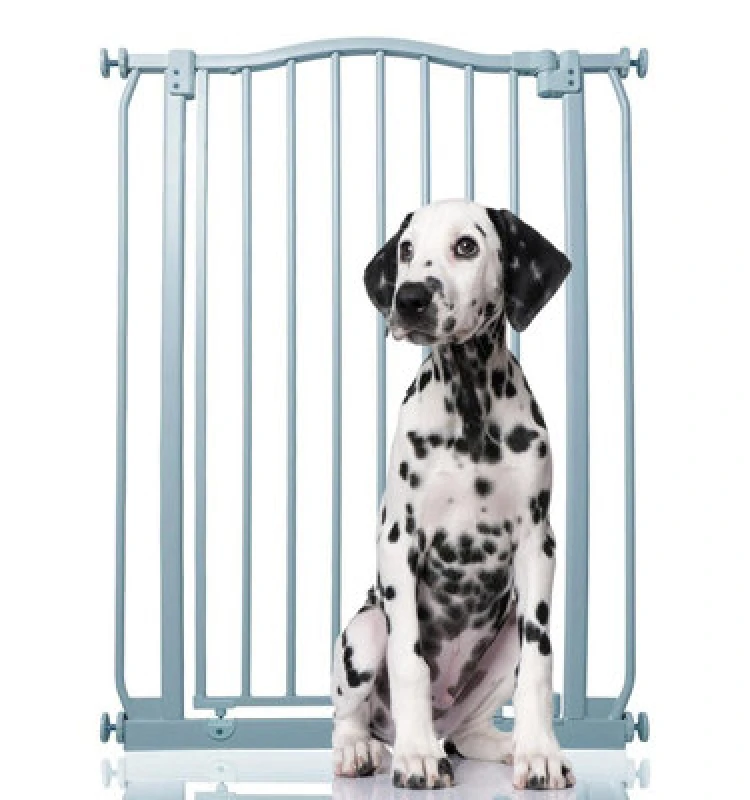 Image of Bettacare Extra Tall Curved Top Dog Gate, 71Cm - 80Cm, Matt Grey, Extra Tall 100Cm In Height, Pressure Fit Pet Gate
