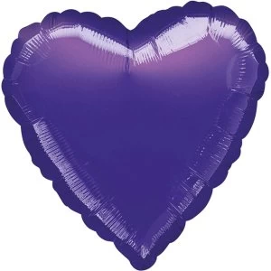 Image of Purple Foil Balloon Heart Decoration