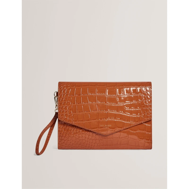Image of Ted Baker Womens Croc Pouch Tan female One Size