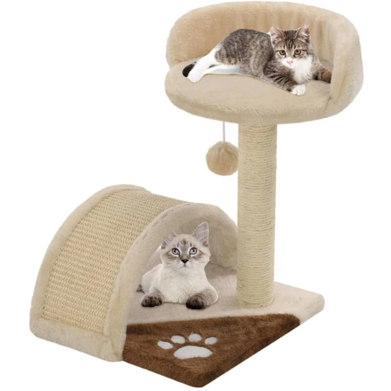 Image of VIDAXL Vidaxl - Cat Tree with Sisal Scratching Post 40cm Beige and Brown 170545