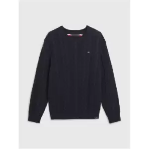 Image of Tommy Hilfiger Essential Cable Sweater - Blue