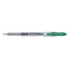 Image of 5 Star Office Roller Gel Pen Clear Barrel 1.0mm Tip 0.5mm Line Green Pack 12