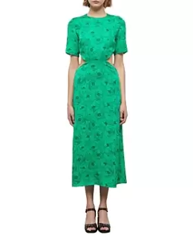 Image of The Kooples Graphic Poppies Cutout Midi Dress