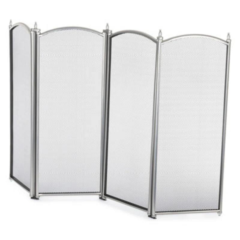 Image of LIVIVO 4-Panel Black Fire Screen Black