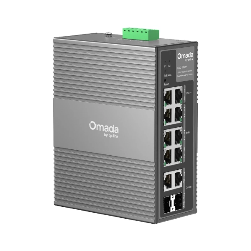 Image of TP Link Omada 10-Port Gigabit Industrial Easy Managed Switch with 6-Po
