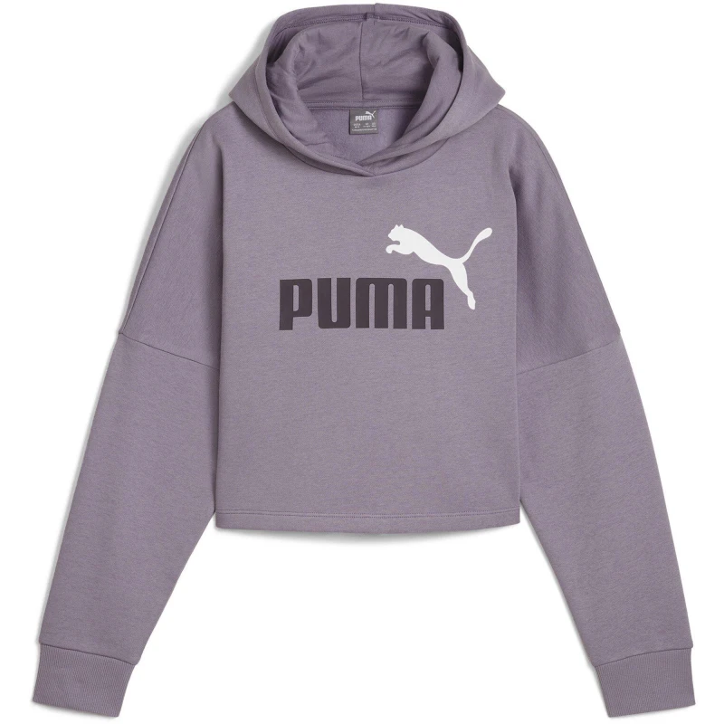Image of Puma Ess Logo Cropped Hoodie G Hoody Unisex Kids Paleplum unisex 3-4 Yrs