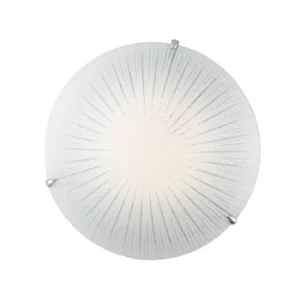 Image of CHANTAL LED Patterned Glass Flush Ceiling Light White 1100lm 4000K 30cm