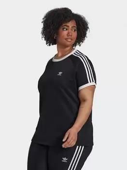 Image of adidas Originals Adicolor Classics Slim 3-Stripes T-Shirt (Plus Size), Black, Size 1X, Women