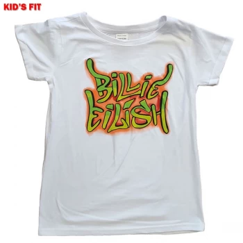 Image of Billie Eilish - Graffiti Kids 5 - 6 Years T-Shirt (Girls) - White