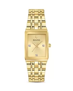 Image of Bulova Futuro Quadra Gold-Tone Link Bracelet Watch, 20mm x 32mm