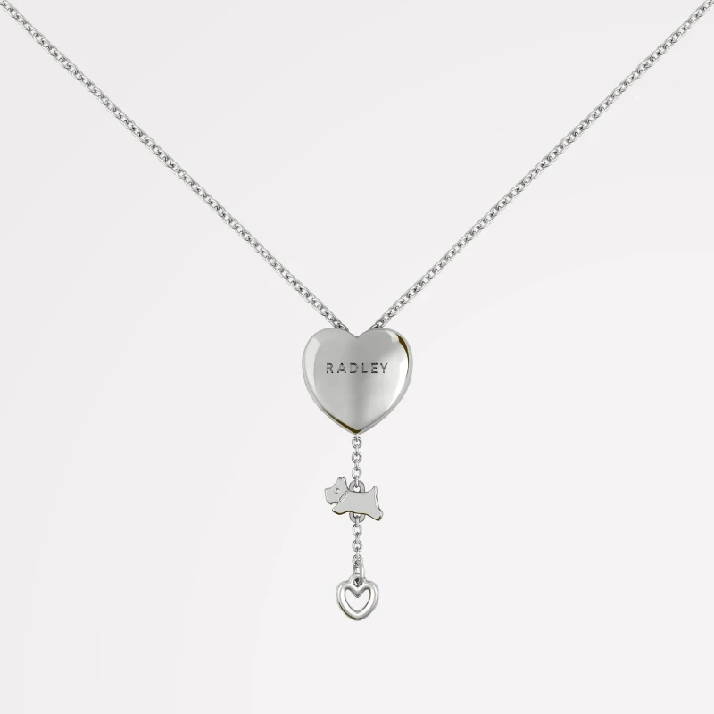 Image of Radley Silver Plated Heart Lariat Necklace Necklaces One Size Silver 72741311000