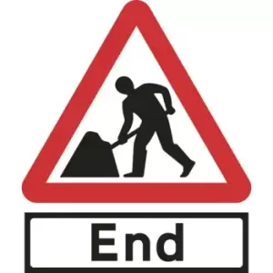 Image of 750mm Triangular Road Works & End Supp Plate Roll-up Sign