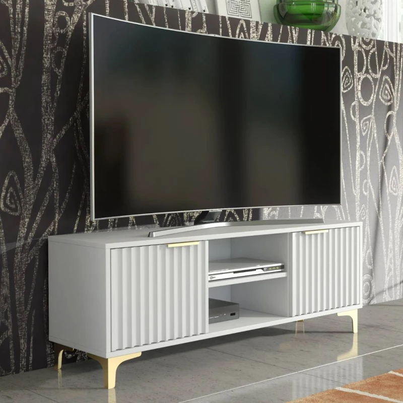 Image of Creative Furniture Tide Crest TV Unit 120cm - White & Gold White Unisex
