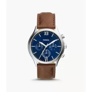 Image of Fossil Mens Fenmore Multifunction Leather Watch - Brown