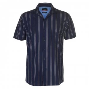 Image of Pierre Cardin Reverse Stripe Shirt Mens - Navy/Blk/White