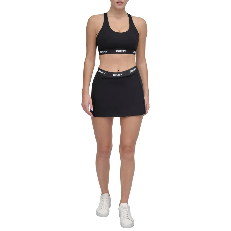 Image of DKNY Womens Logo Elastic Compression Skort Black female 8 (XS)