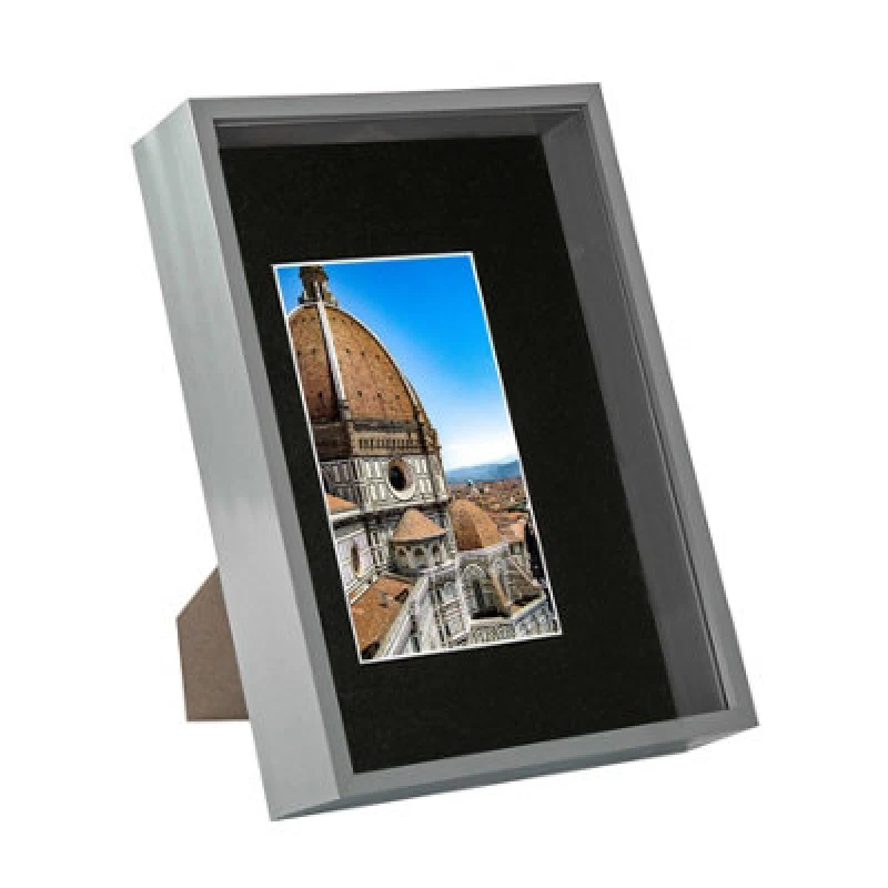 Image of Nicola Spring A4 (8 X 12") Deep Photo Frame - Grey/black Mount - 3D Deep Box Picture Frame Display Case (31 X 22Cm)
