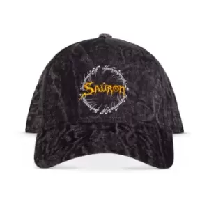 Image of The Lord Of The Rings Sauron Logo Acid Wash Adjustable Cap, Black/Grey (Ba042277Ltr)