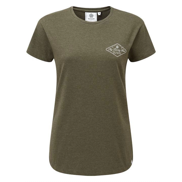 Image of Tog 24 Ivy Green Marl Harome Graphic T-Shirt Diamond Print - 14