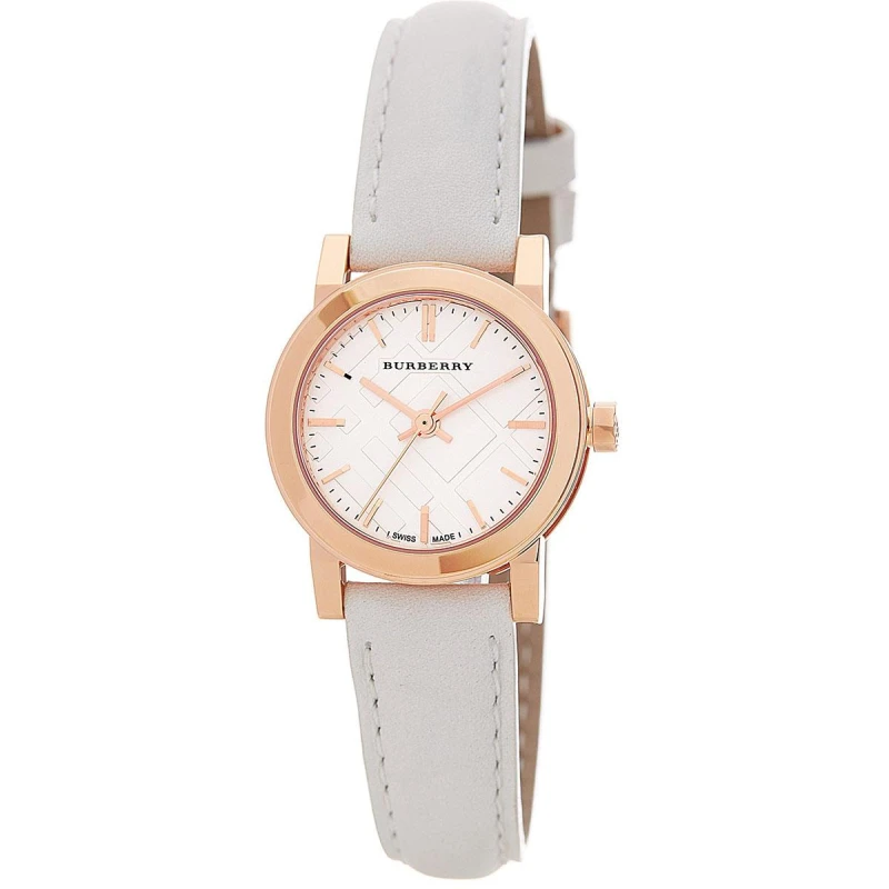 Image of Burberry Burberry BU9209 Rose Gold Tone White Leather Womens Watch