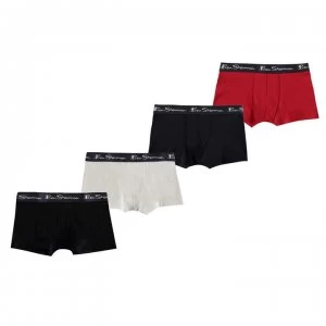Image of Ben Sherman Sherman 4 Pack Trunks - Nvy/Wht/Red/Blk