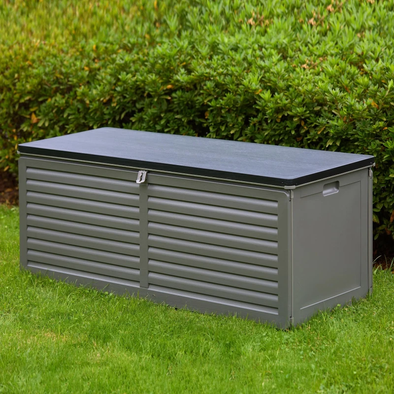 Image of VonHaus 390L Garden Storage Box Grey