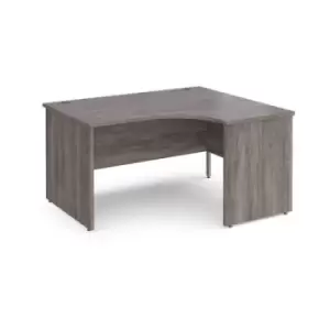 Image of Maestro 25 right hand ergonomic desk 1400mm wide - grey oak top with panel end leg