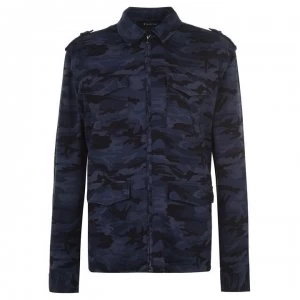 Image of Firetrap Camo Shacket Mens - Navy Camo