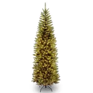 Image of 7ft Pre-Lit Kingswood Slim Christmas Tree Green