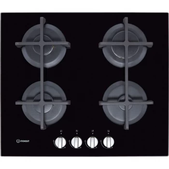 Image of Indesit ING61TBK 59cm 4 Burner Gas Hob