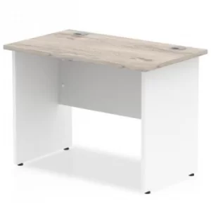 Image of Impulse Panel End 1000/600 Rectangle Desk Grey Oak Top White Panels